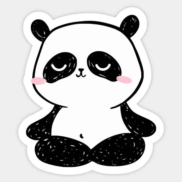 Meditation Panda Sticker by zaher97